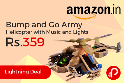 Bump and Go Army Helicopter with Music and Lights