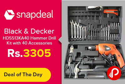 Black & Decker HD5513KA40 Hammer Drill Kit with 40 Accessories