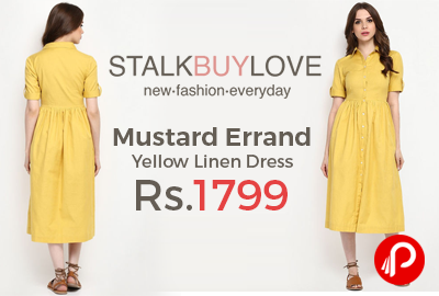 Mustard Errand Yellow Linen Dress