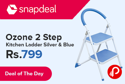Ozone 2 Step Kitchen Ladder Silver & Blue just at Rs.799 - Snapdeal