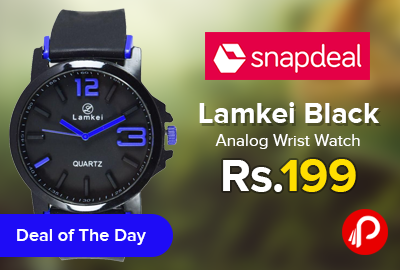 Lamkei Black Analog Wrist Watch just at Rs.199 - Snapdeal
