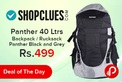 Panther 40 Ltrs Backpack / Rucksack Panther Black and Grey Just at Rs.499 - Shopclues