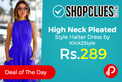 High Neck Pleated Style Halter Dress