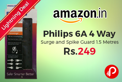 Philips 6A 4 Way Surge and Spike Guard 1.5 Metres