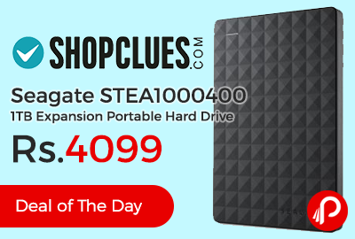 Seagate STEA1000400 1TB Expansion Portable Hard Drive at Rs.4099 - Shopclues