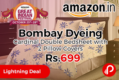 Bombay Dyeing Cardinal Double Bedsheet with 2 Pillow Covers