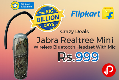 Jabra Realtree Mini Wireless Bluetooth Headset With Mic