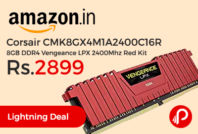 Corsair CMK8GX4M1A2400C16R 8GB DDR4 Vengeance LPX 2400Mhz Red Kit