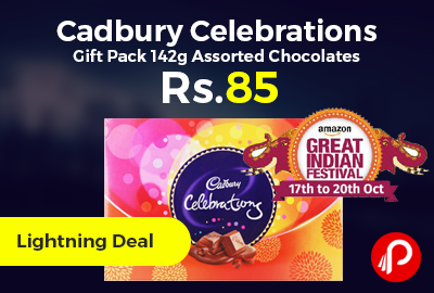 Cadbury Celebrations Gift Pack 142g Assorted Chocolates at Rs.85
