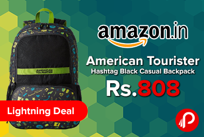 American Tourister Hashtag Black Casual Backpack