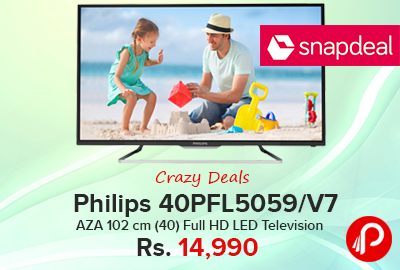 Philips 40PFL5059/V7 AZA 102 cm (40) Full HD LED Television just Rs.14990 - Snapdeal