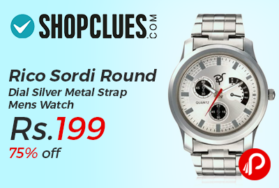 Rico Sordi Round Dial Silver Metal Strap Mens Watch