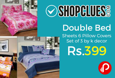 Double Bed Sheets 6 Pillow Covers