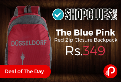 The Blue Pink Red Zip Closure Backpack