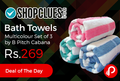 Bath Towels Multicolour Set of 3 by B Pitch Cabana