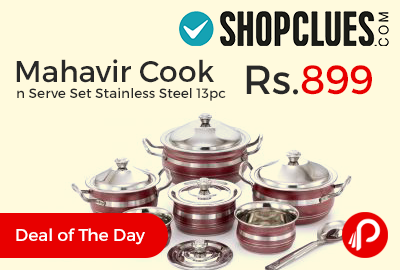 Mahavir Cook n Serve Set Stainless Steel 13pc
