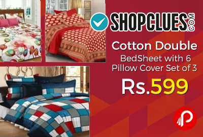 Cotton Double BedSheet with 6 Pillow Cover