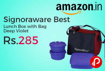 Signoraware Best Lunch Box with Bag Deep Violet