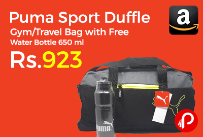 Puma Sport Duffle Gym/Travel Bag with Free Water Bottle 650 ml