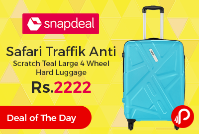 Safari Traffik Anti Scratch Teal Large 4 Wheel Hard Luggage