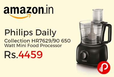 Philips Daily Collection HR7629/90 650 Watt Mini Food Processor Just at Rs.4459 - Amazon