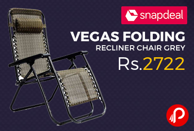 Vegas Folding Recliner Chair Grey