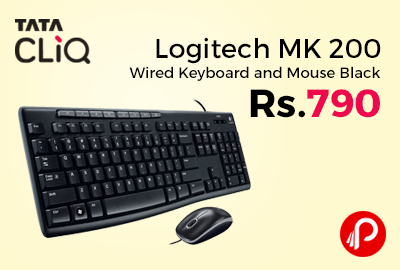 Logitech MK 200 Wired Keyboard and Mouse Black