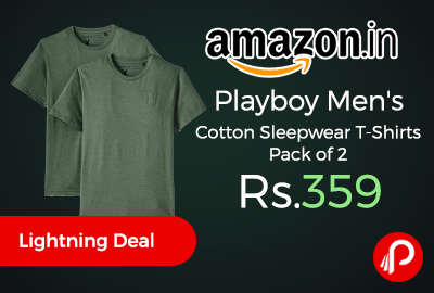 Playboy Men's Cotton Sleepwear T-Shirts Pack of 2 Just at Rs.359 - Amazon