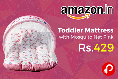 Toddler Mattress with Mosquito Net Pink