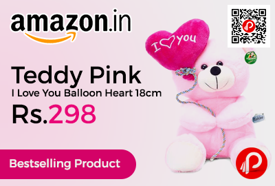 Teddy Pink I Love You Balloon Heart 18cm
