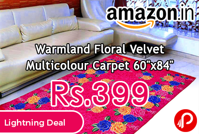 Warmland Floral Velvet Multicolour Carpet 60"x84"