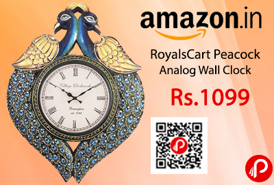 RoyalsCart Peacock Analog Wall Clock