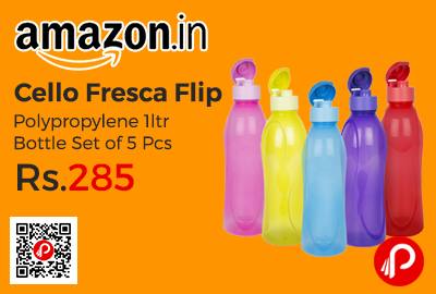 Cello Fresca Flip Polypropylene 1ltr Bottle Set of 5