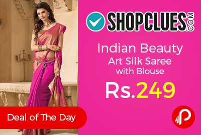Saree with Blouse by Indian Beauty Art Silk