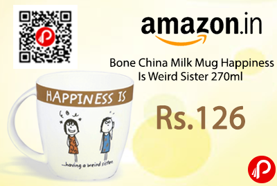 Bone China Milk Mug Happiness Is Weird Sister 270ml