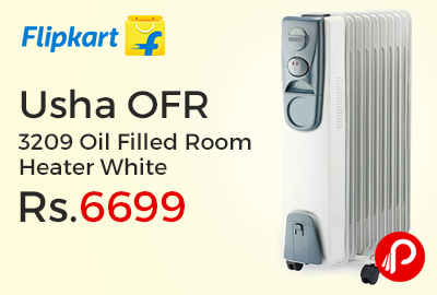 Usha OFR 3209 Oil Filled Room Heater White