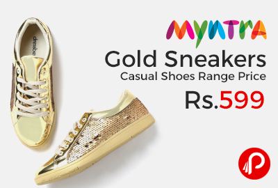Gold Sneakers Casual Shoes