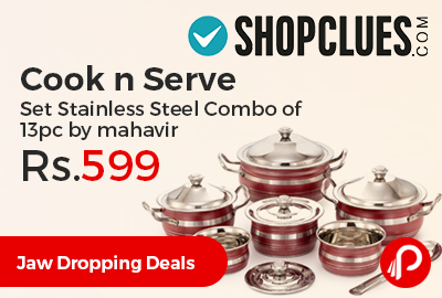 Cook n Serve Set Stainless Steel Combo of 13pc