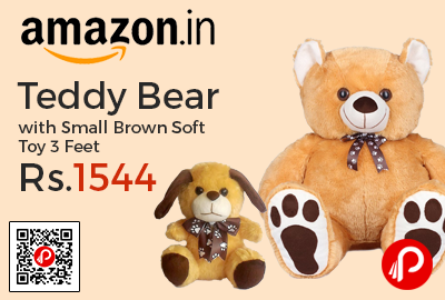 Teddy Bear with Small Brown Soft Toy 3 Feet