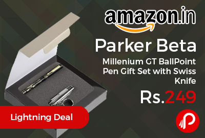 Parker Beta Millenium GT BallPoint Pen Gift Set with Swiss Knife