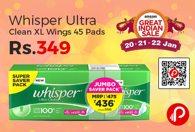 Whisper Ultra Clean XL Wings 45 Pads