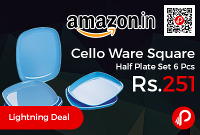 Cello Ware Square Half Plate Set 6 Pcs