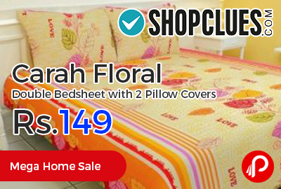 Carah Floral Double Bedsheet with 2 Pillow Covers