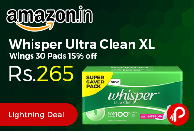 Whisper Ultra Clean XL Wings 30 Pads