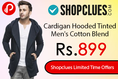 Cardigan Hooded Tinted Men's Cotton Blend