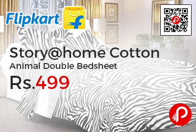 Story@home Cotton Animal Double Bedsheet