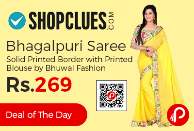 Bhagalpuri Saree Solid Printed Border with Printed Blouse