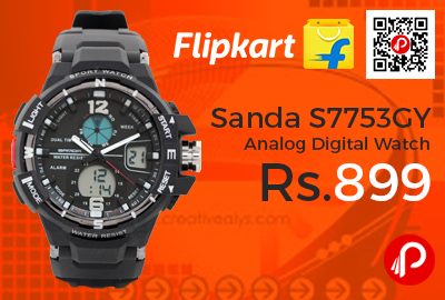 Sanda S7753GY Analog Digital Watch