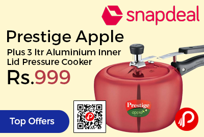 Prestige Apple Plus 3 ltr Aluminium Inner Lid Pressure Cooker