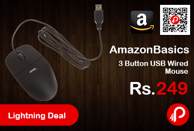 AmazonBasics 3 Button USB Wired Mouse